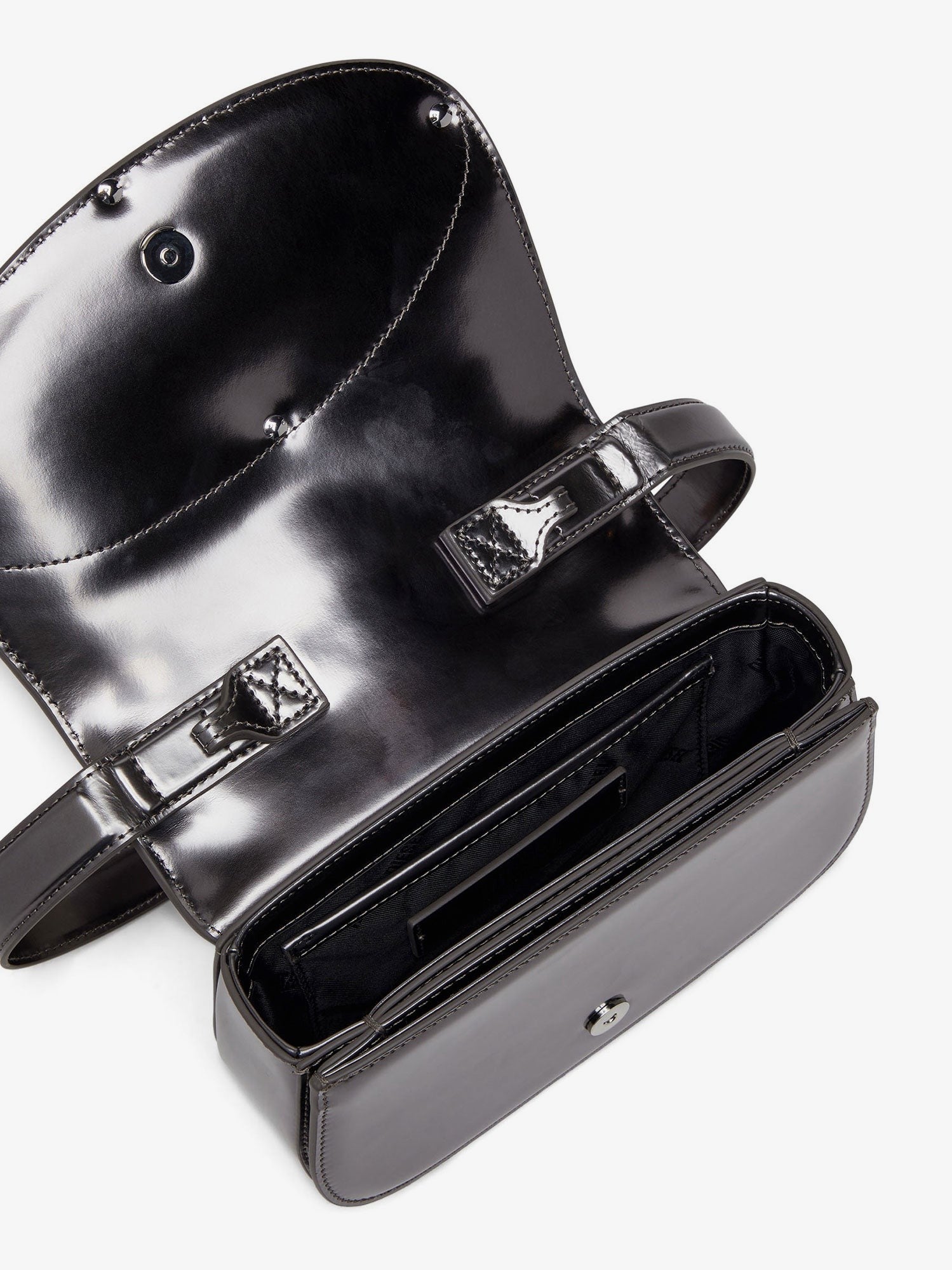 1DR patent leather shoulder bag