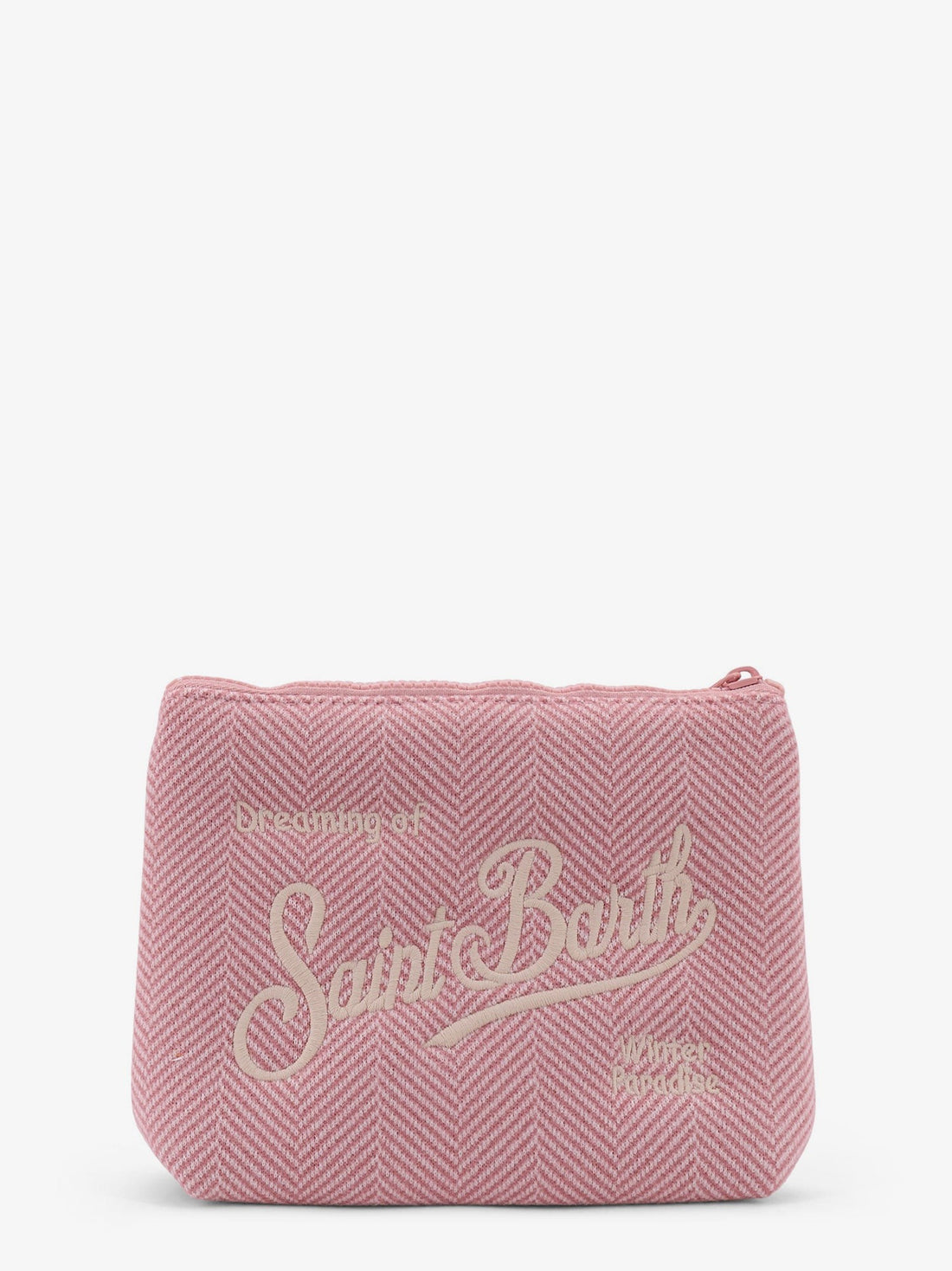 Aline Wool clutch with herringbone motif