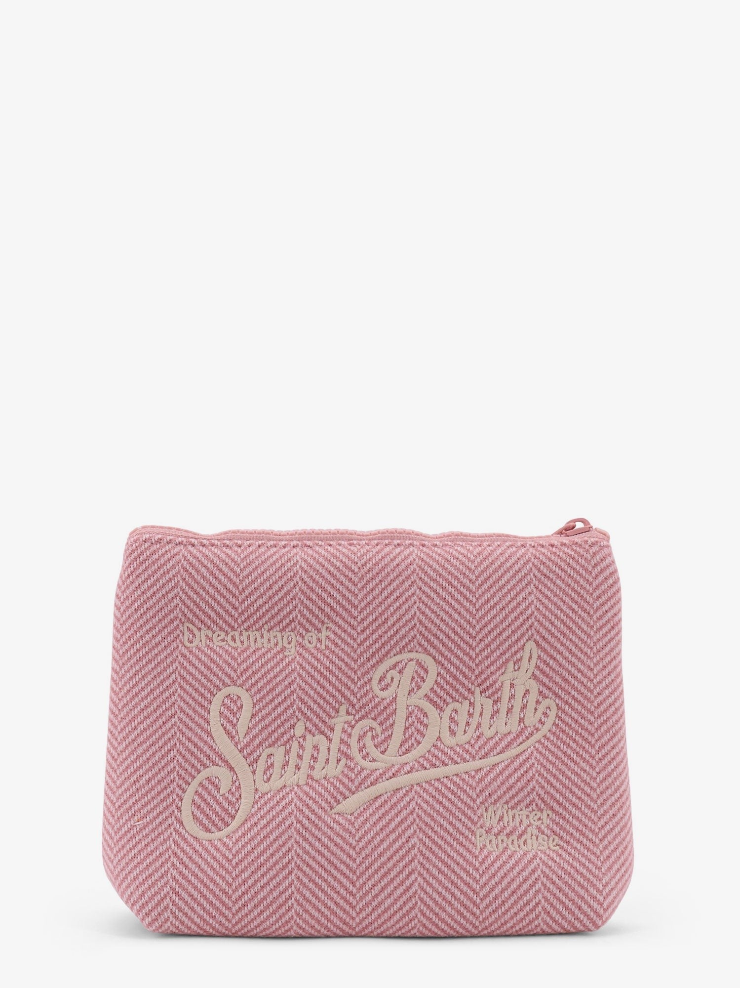 Aline Wool clutch with herringbone motif