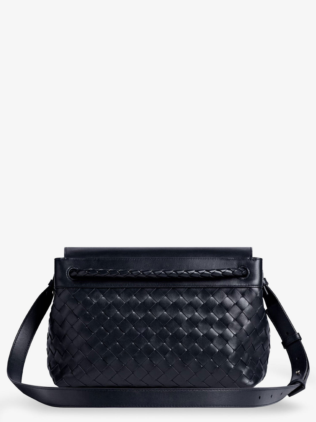 Andiamo Messenger shoulder bag in woven leather with Knot detail