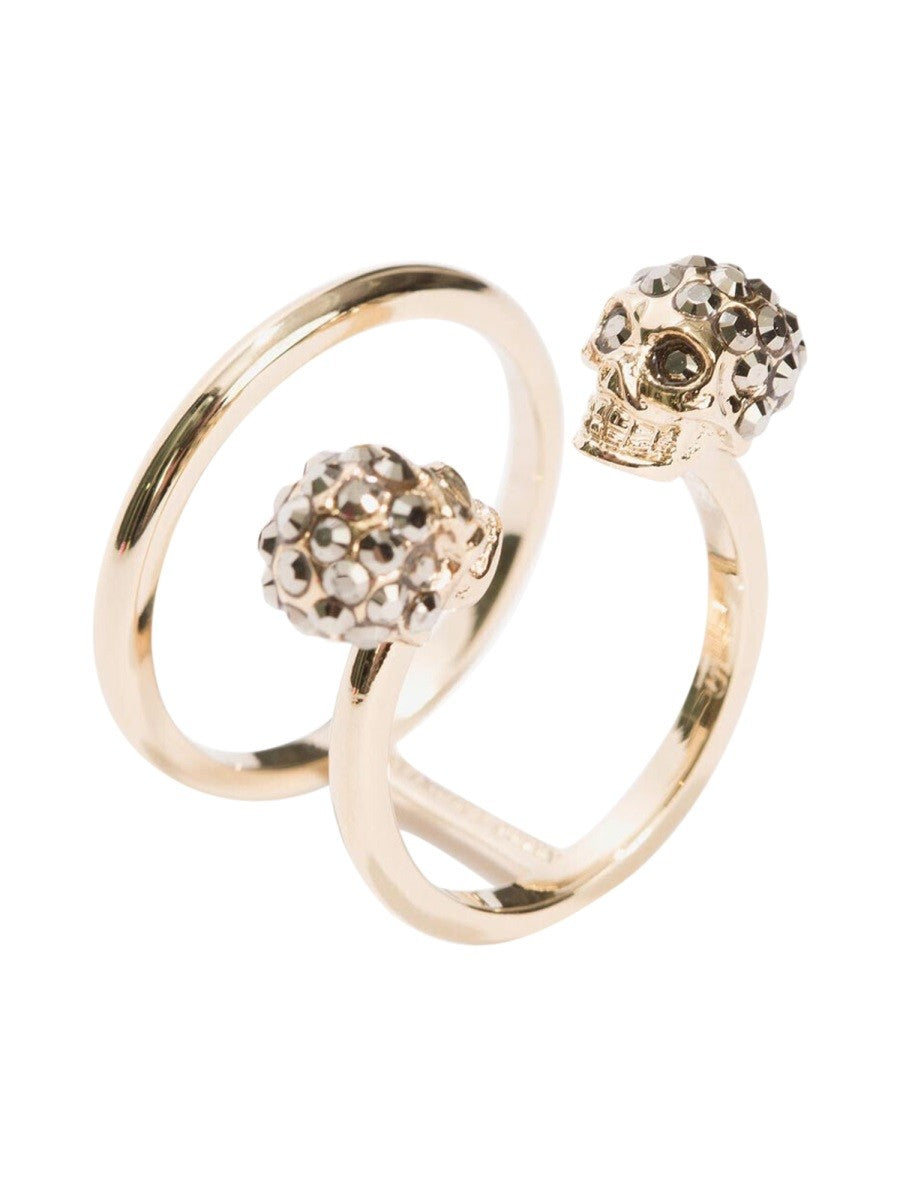 TWIN SKULL DOUBLE RING