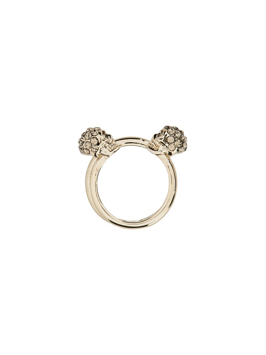 TWIN SKULL DOUBLE RING