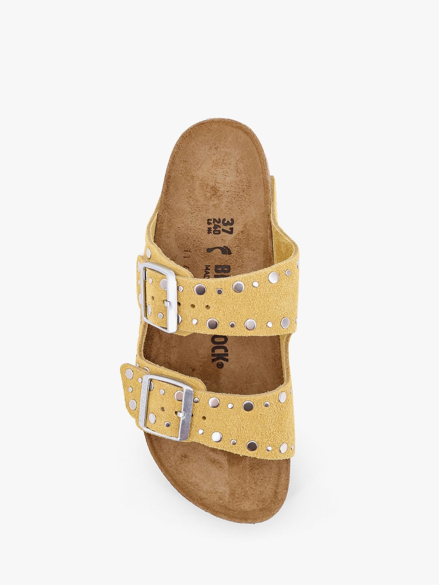 Arizona rivet border leather sandals with applied metal rivets