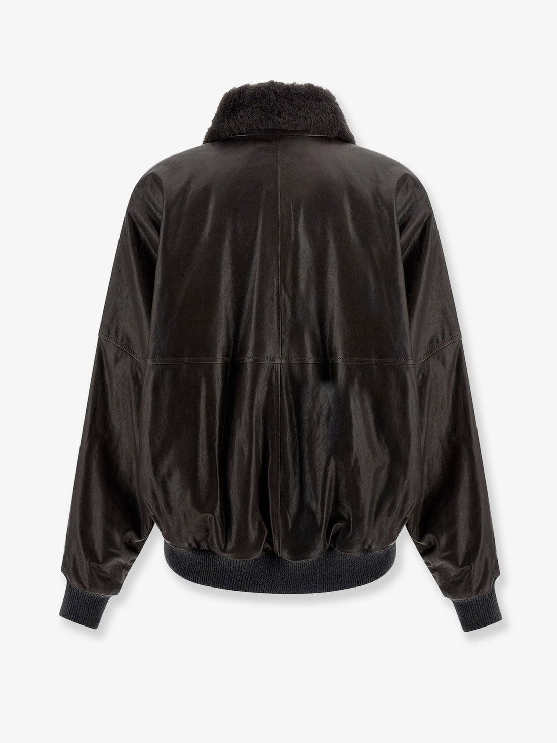 Aviator leather bomber