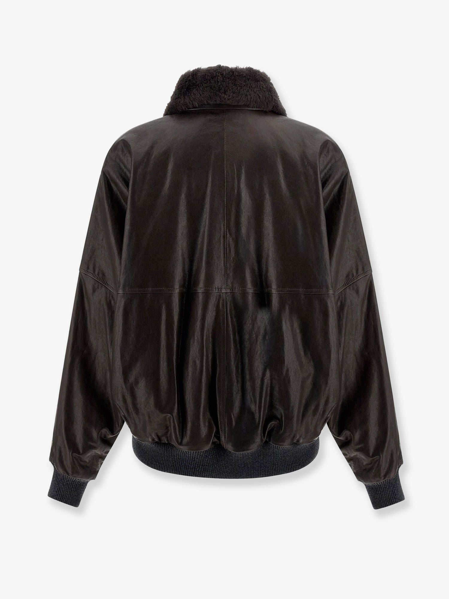 Aviator leather bomber