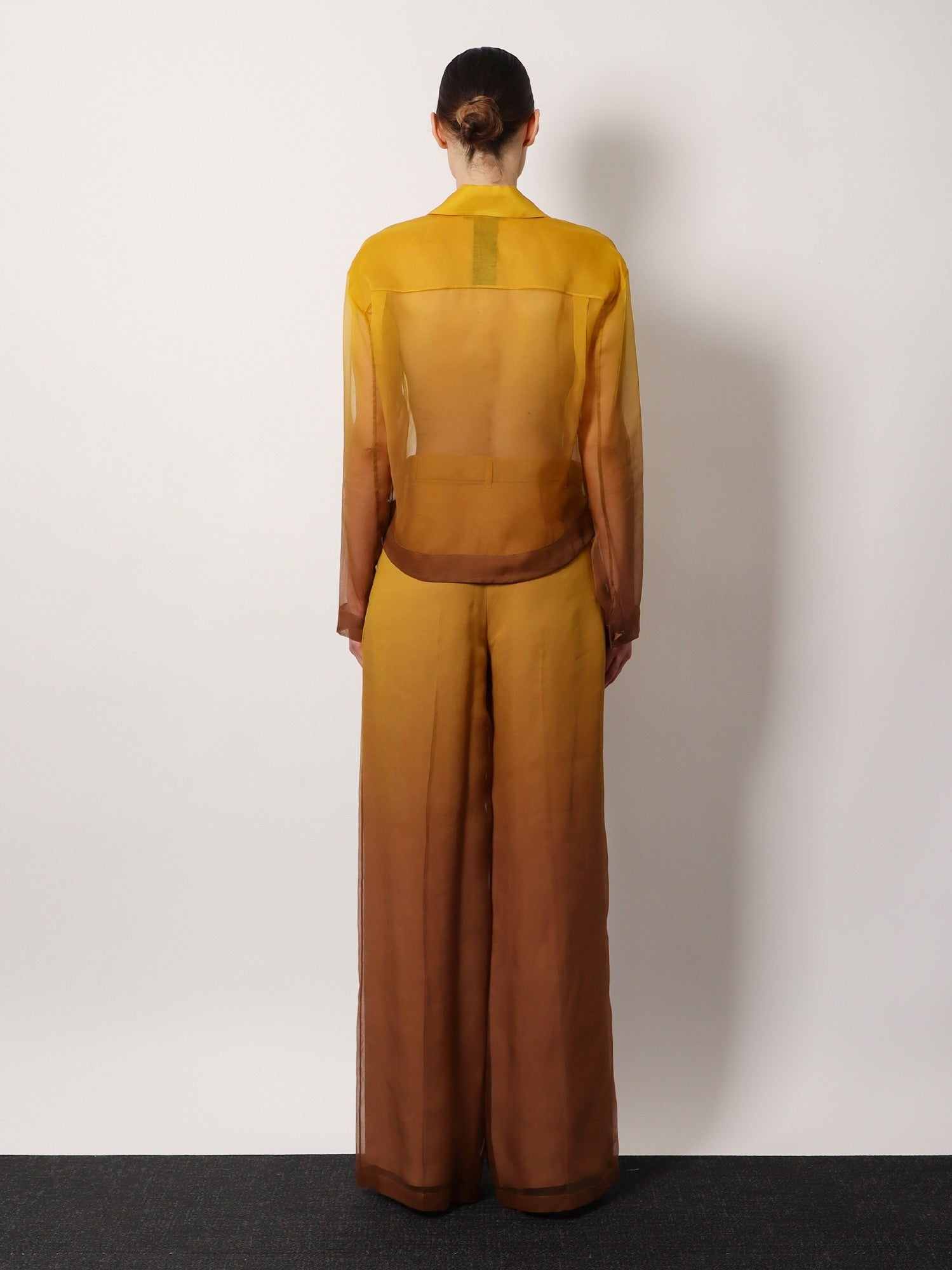 Baffo silk trousers with shaded effect