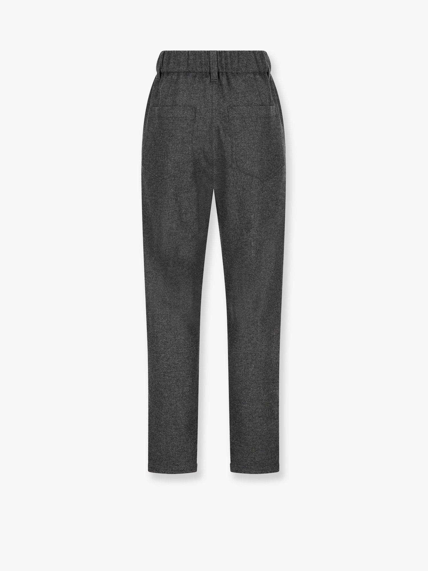 Baggy flannel trousers