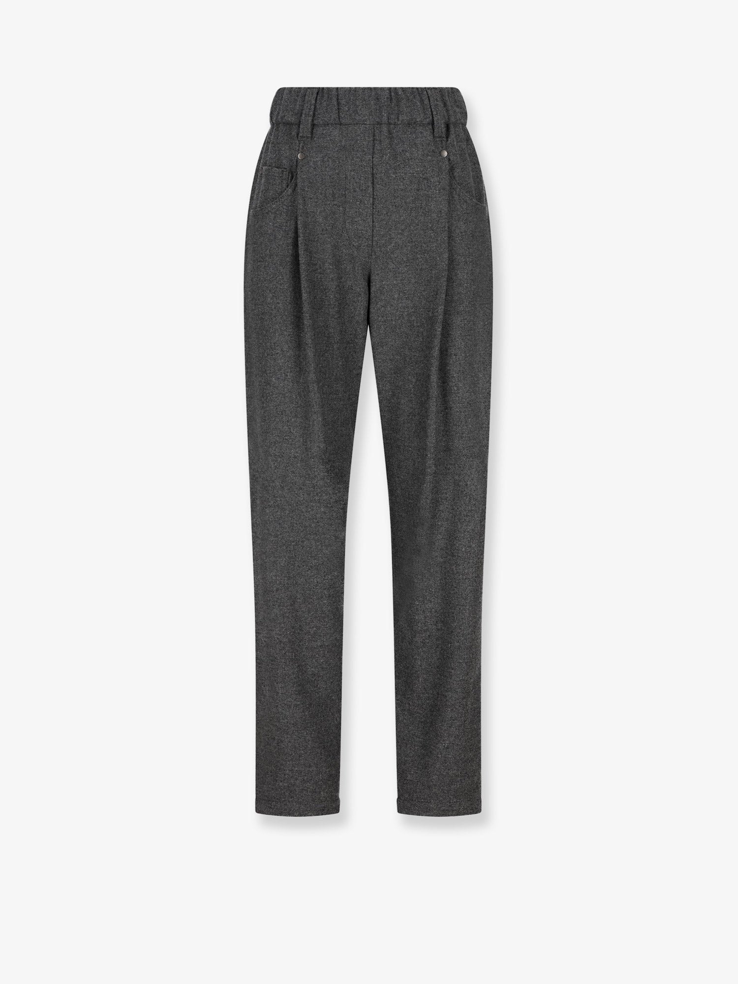 Baggy flannel trousers