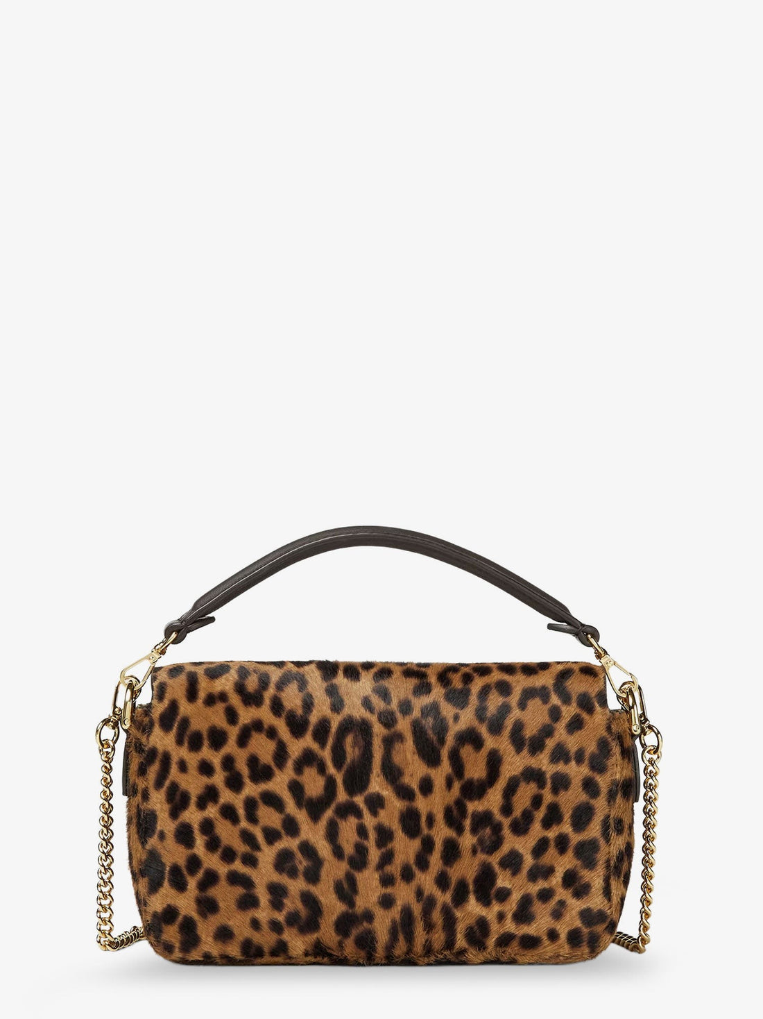 Baguette Mini leather shoulder bag with Fendi Leo print