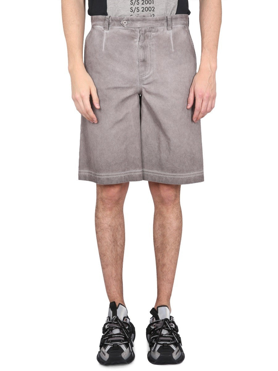 BERMUDA SHORTS WITH LOGO PLAQUE