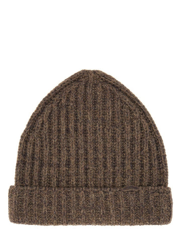 WOOL AND COTTON BLEND BEANIE
