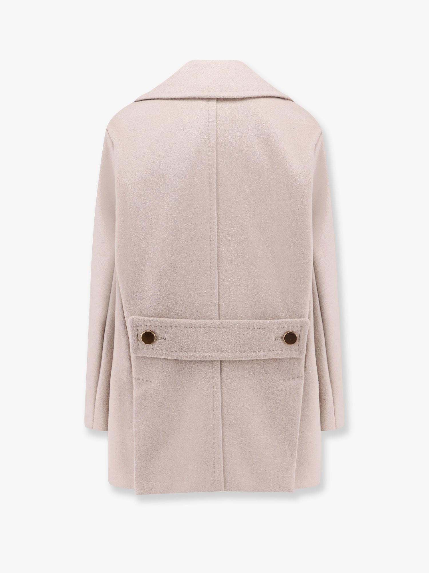 Berta cashmere peacoat with gold metal buttons