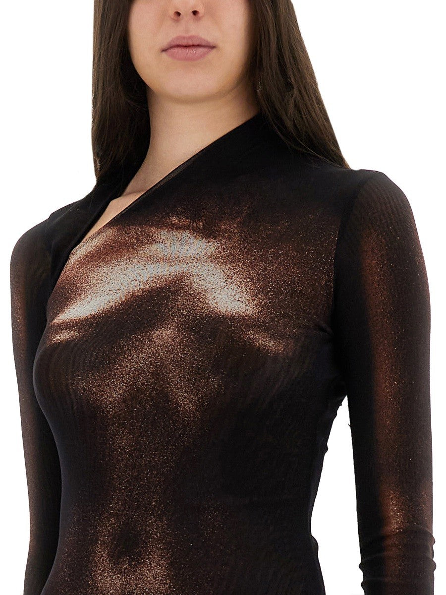 "BODY DUST" PRINT DRESS