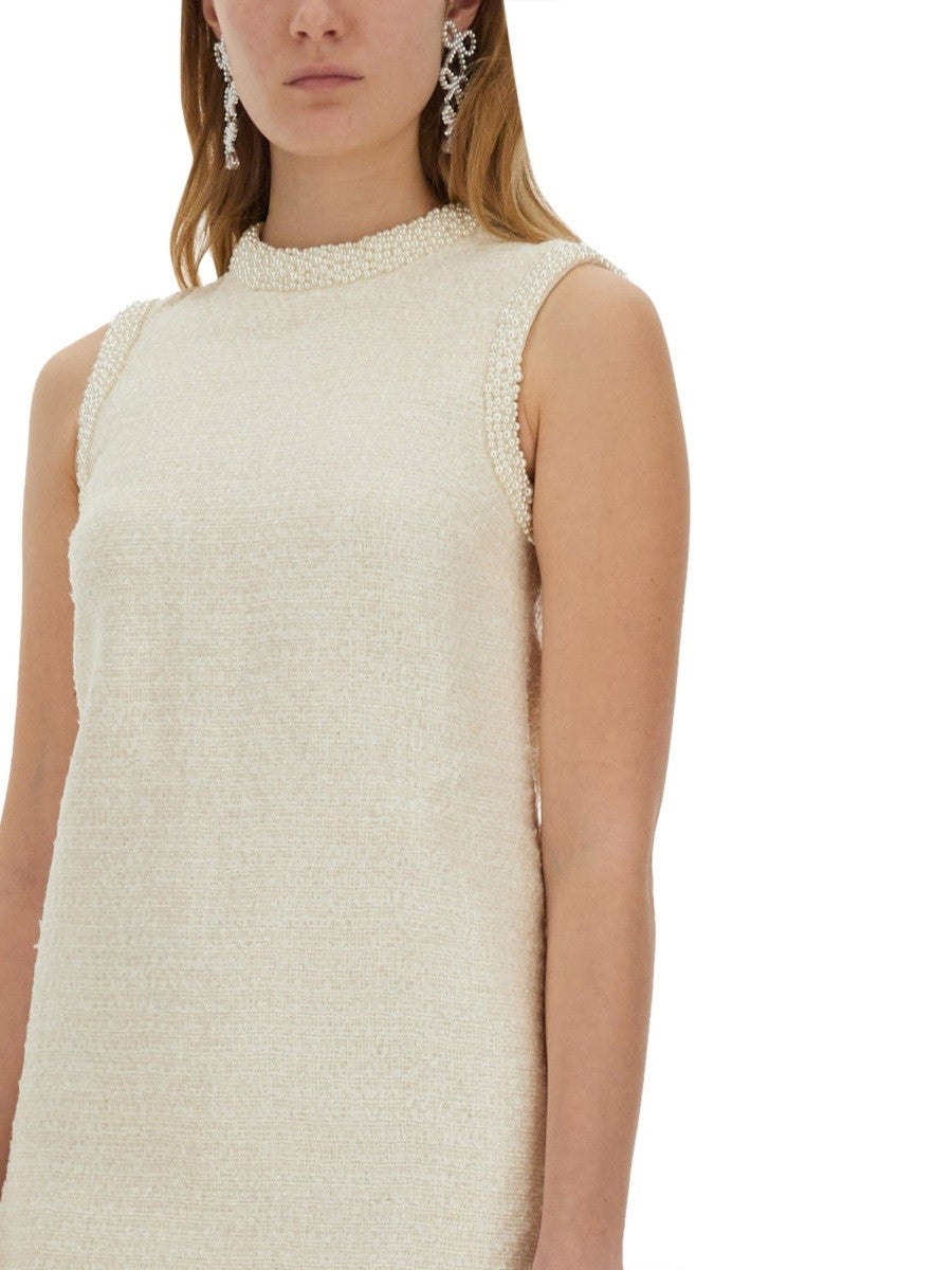 BOUCLE MINI DRESS WITH PEARLS