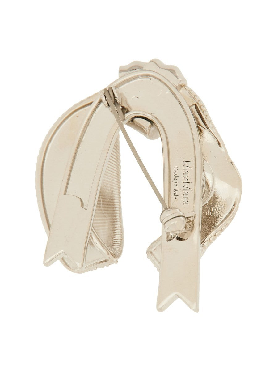 BOW BROOCH WITH RHINESTONES