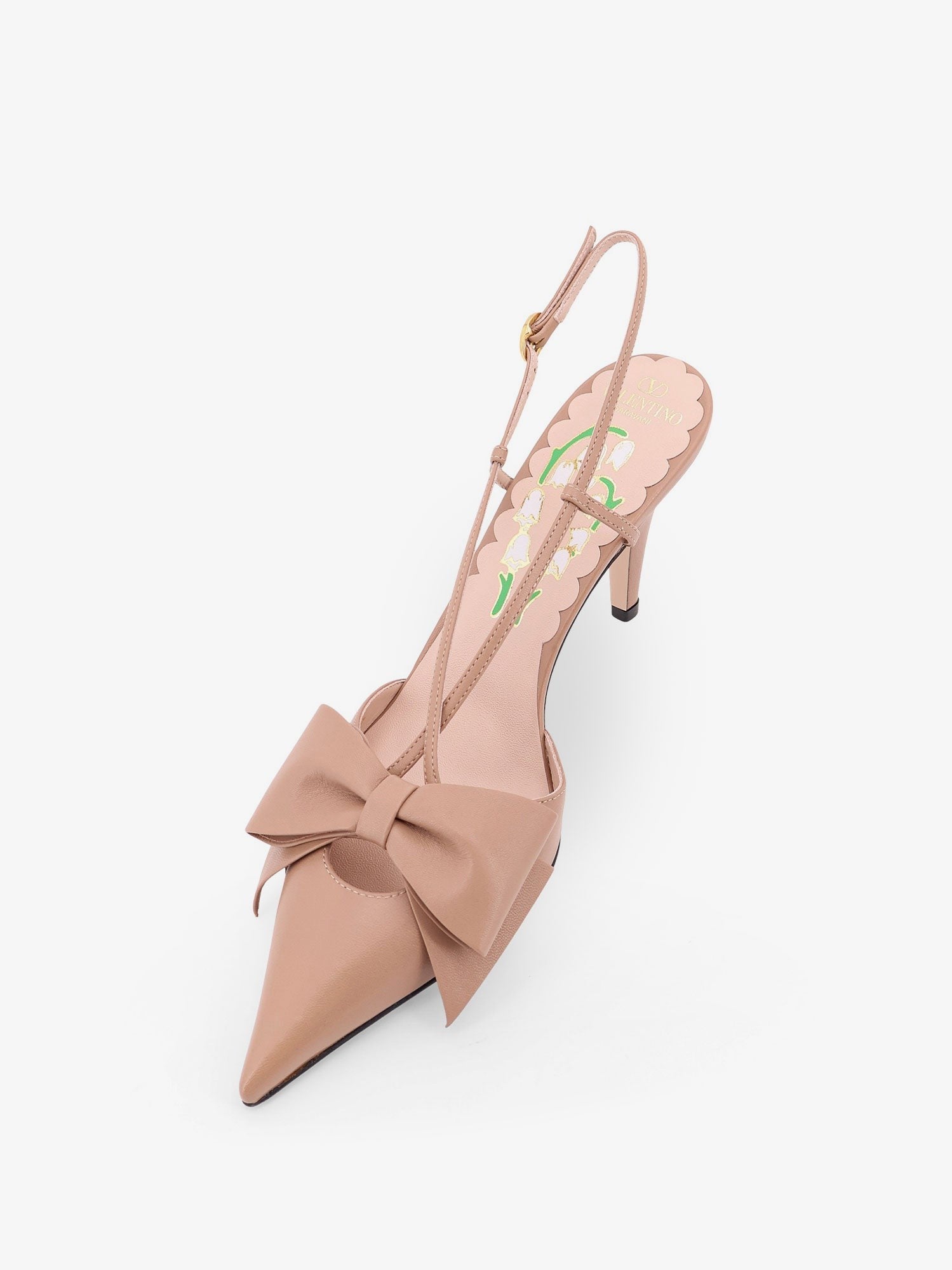 Bowow leather decolleté slingback