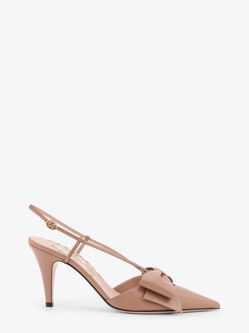 Bowow leather decolleté slingback
