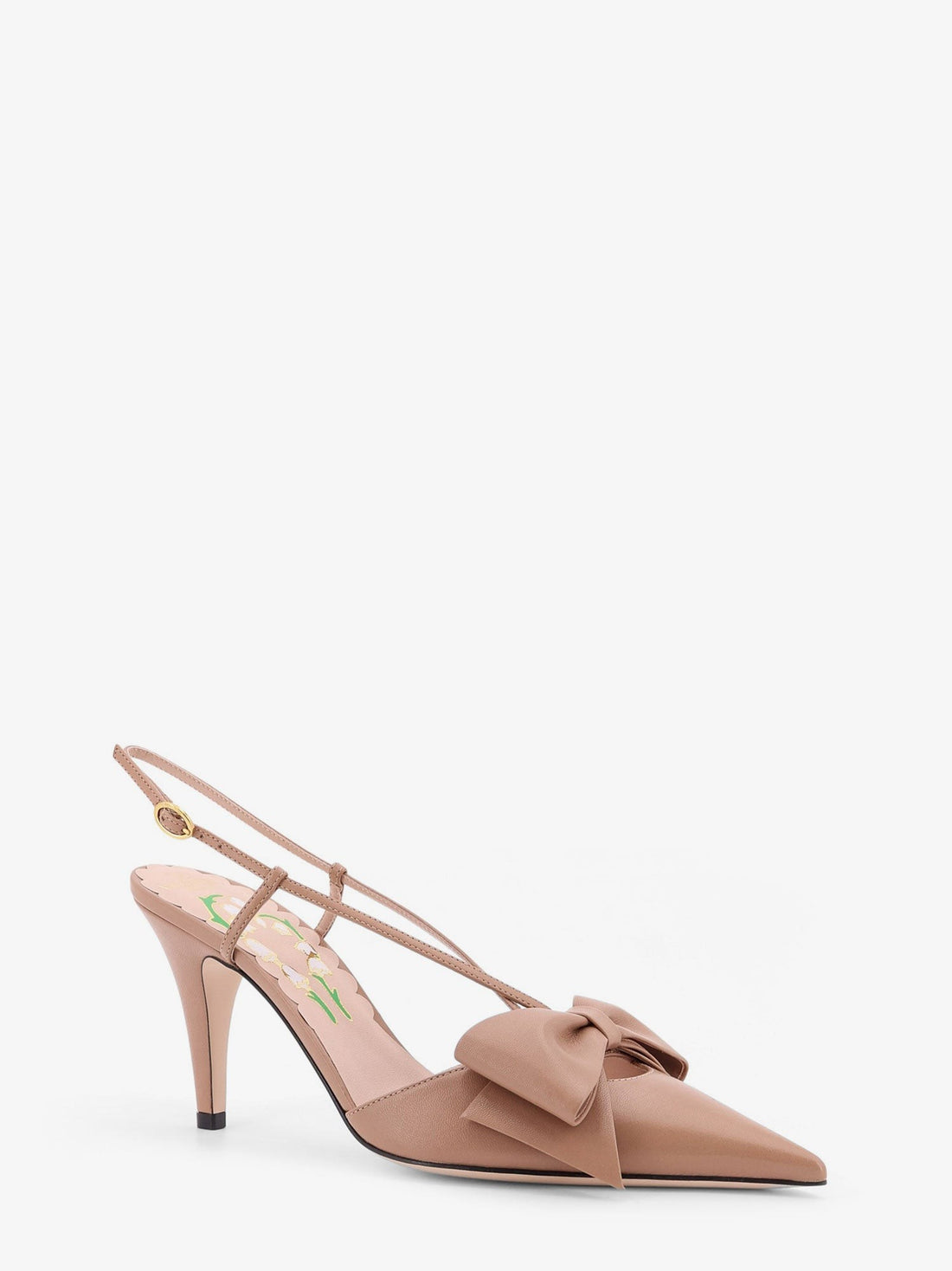 Bowow leather decolleté slingback