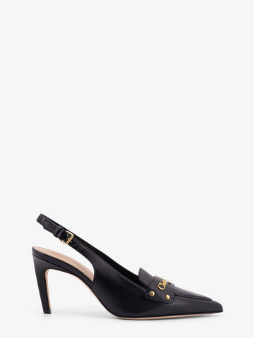 Boy leather decolleté slingback