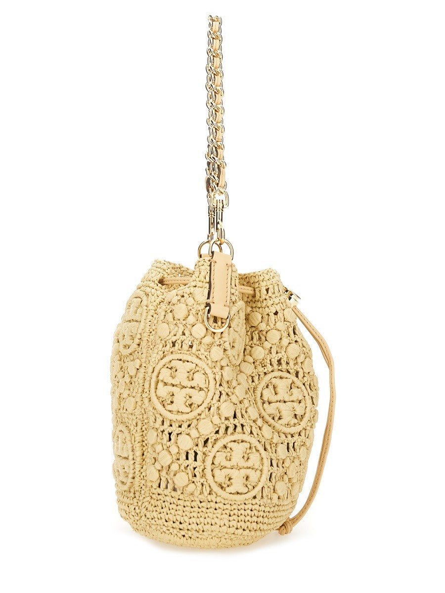 BUCKET BAG WITH MONOGRAM T
