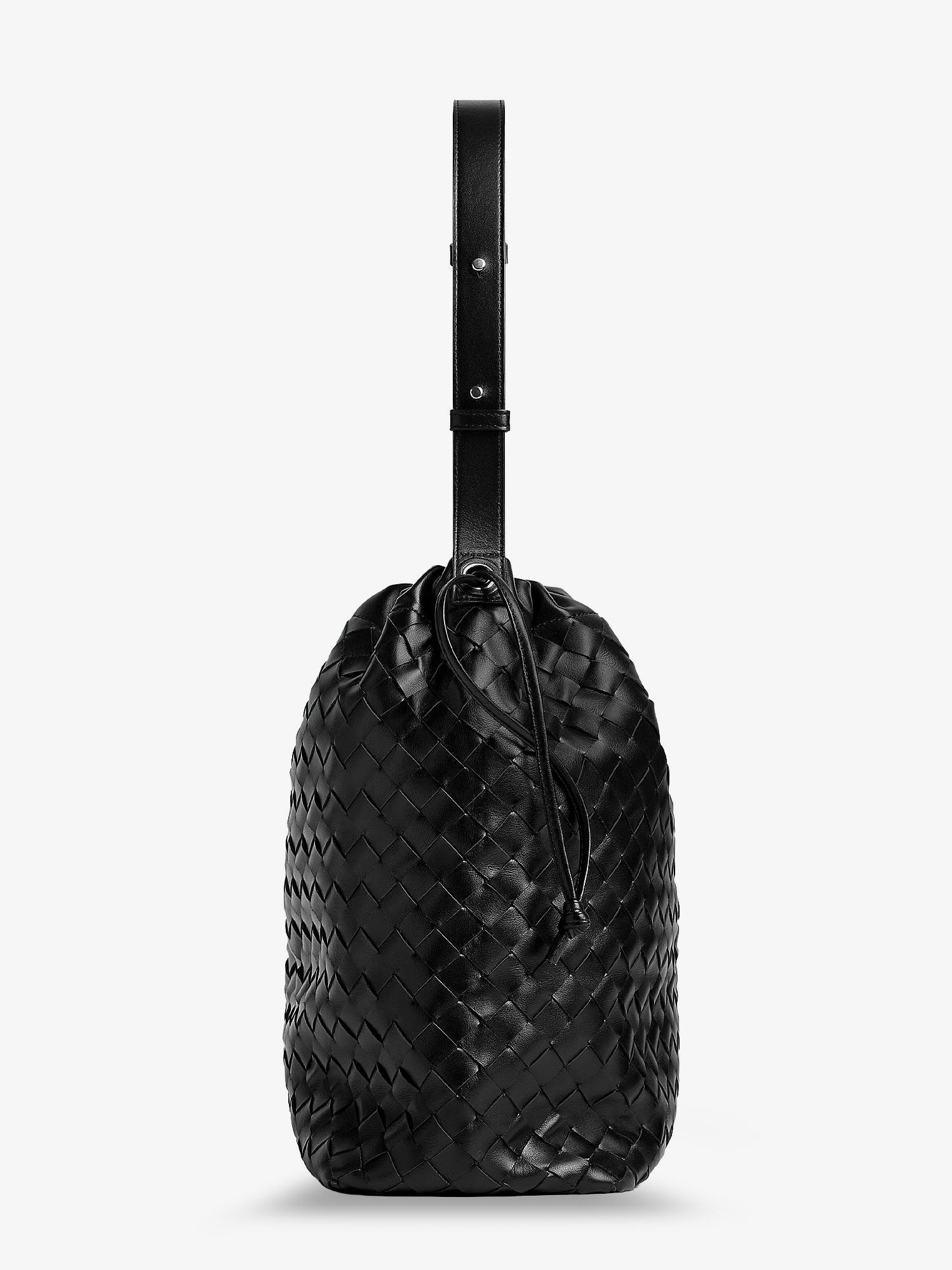 Bucket Intrecciato Biblioteca leather shoulder bag