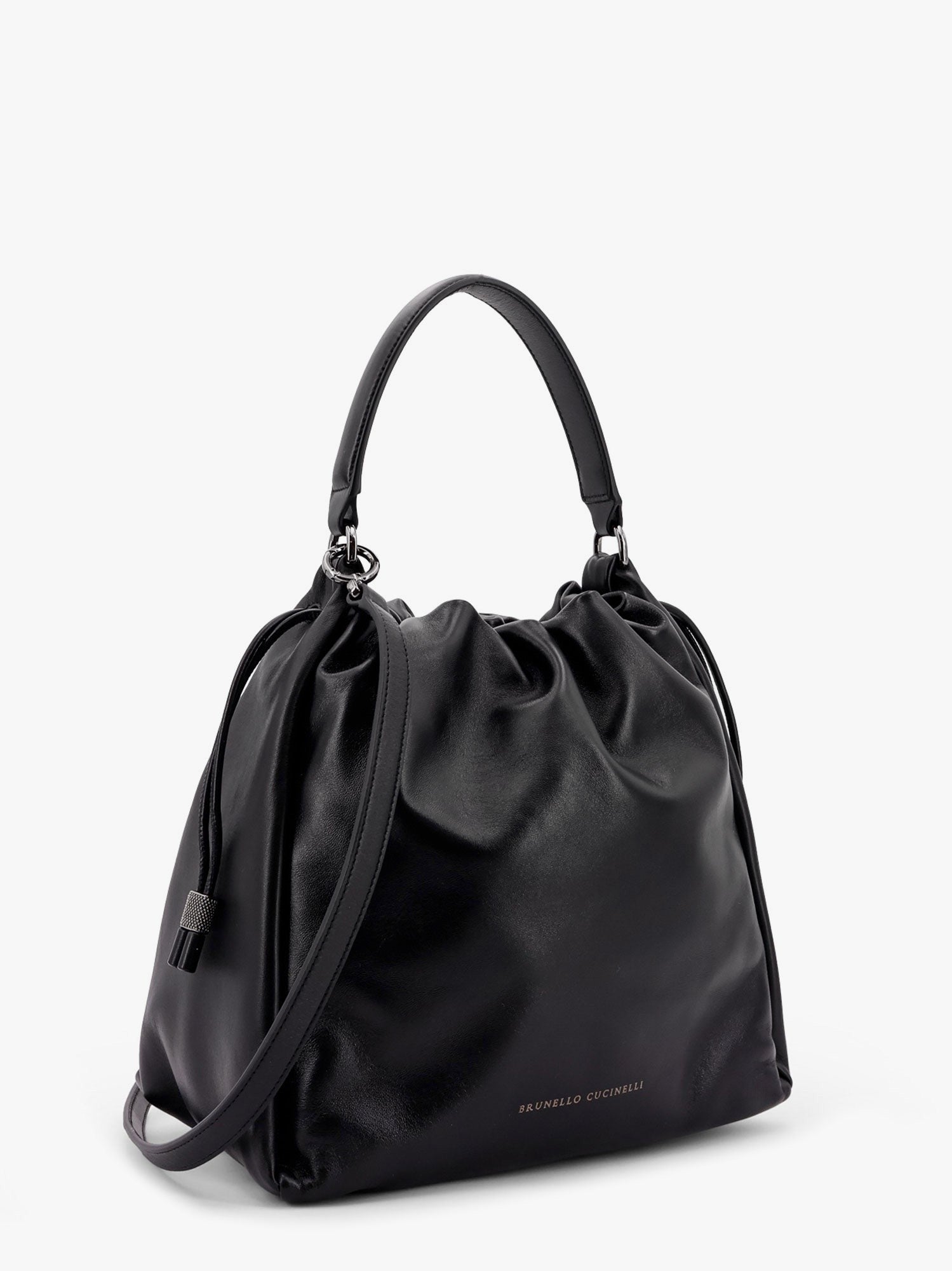 Bucket Mellow leather bucket bag with Monili detail