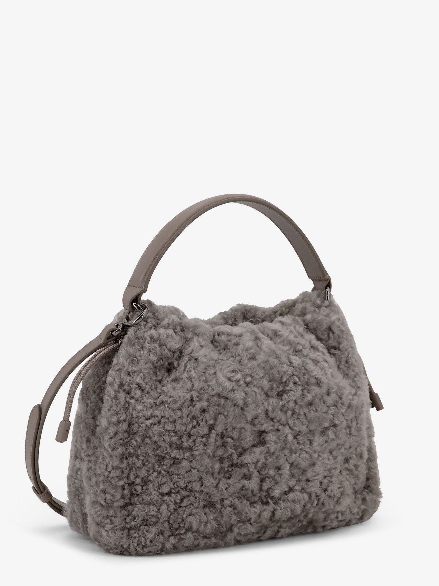 Bucket Mellow Small shearling Fuzzy bucket bag