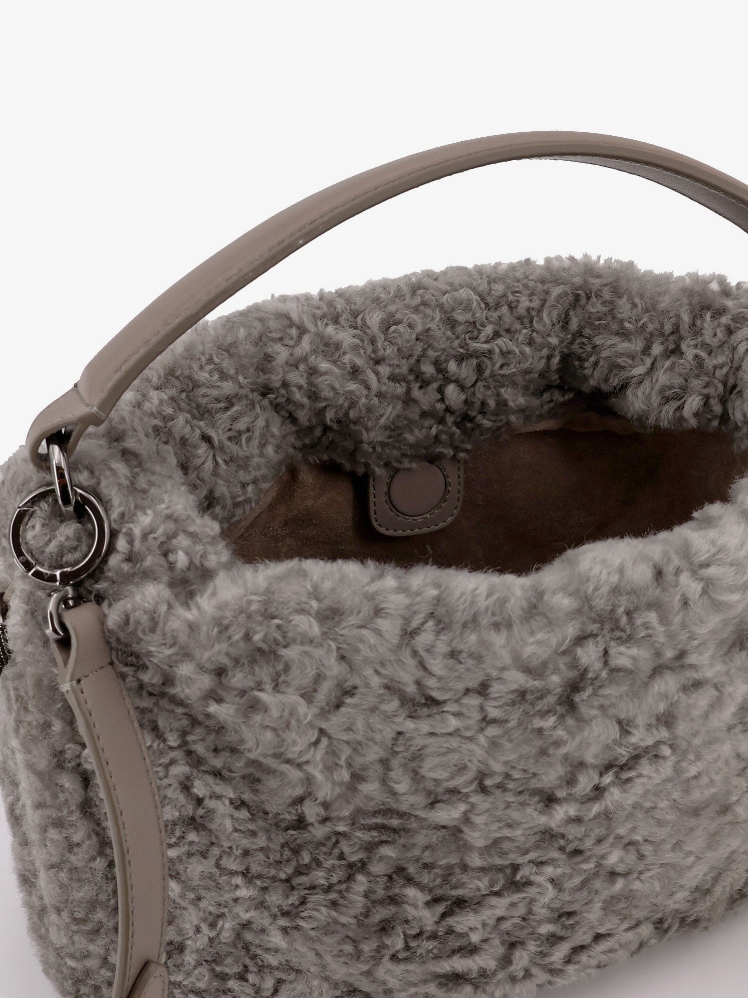 Bucket Mellow Small shearling Fuzzy bucket bag