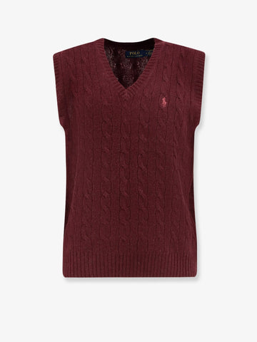 Cable knit wool and cashmere vest