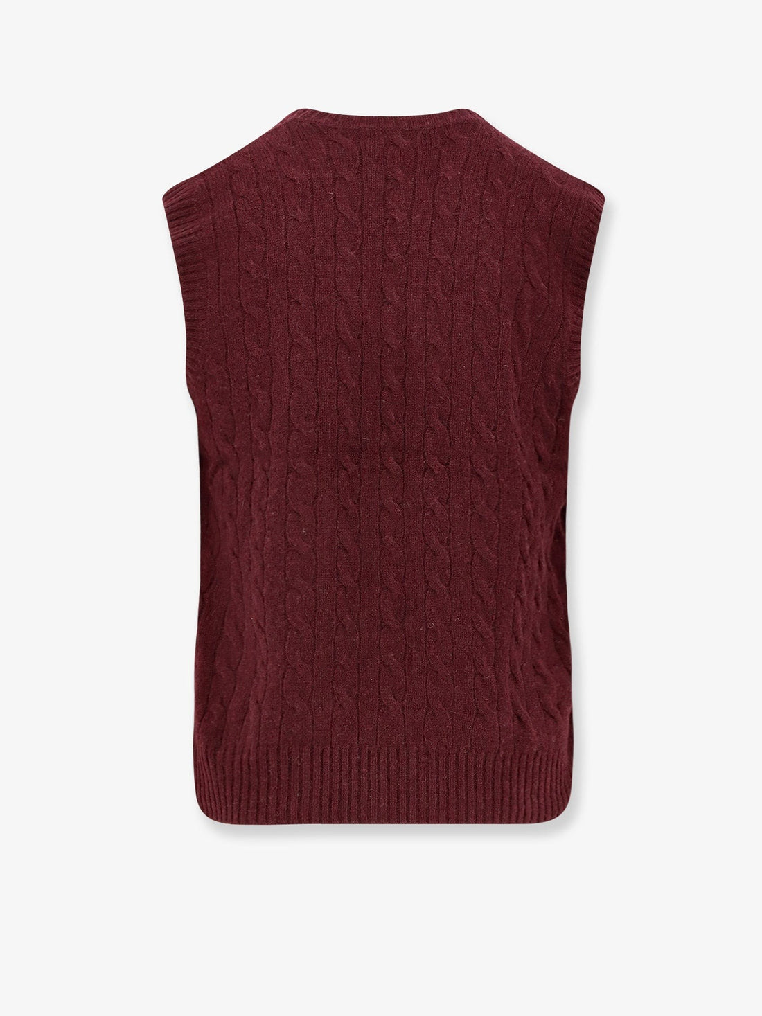 Cable knit wool and cashmere vest