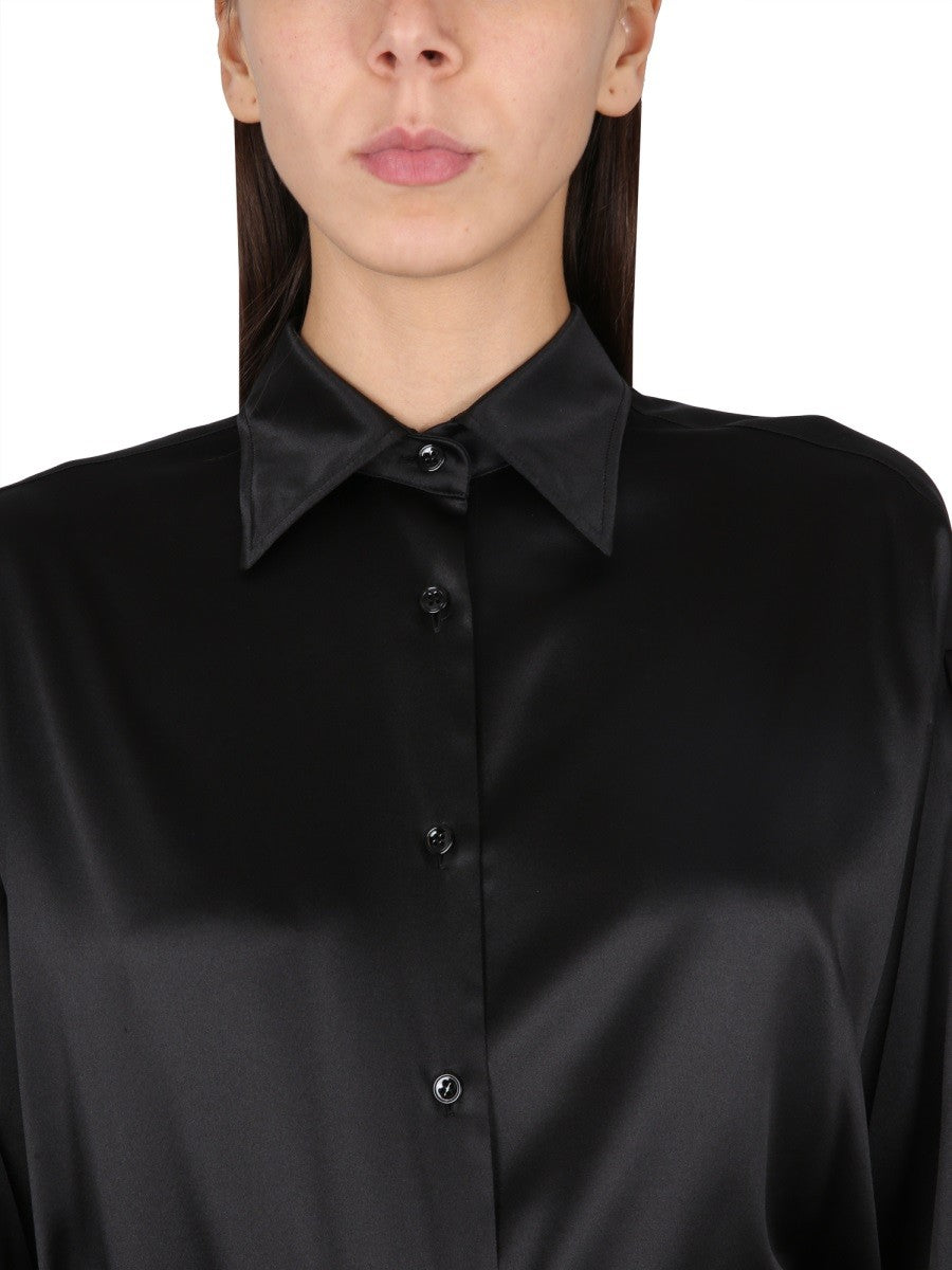 STRETCH SILK SATIN SHIRT