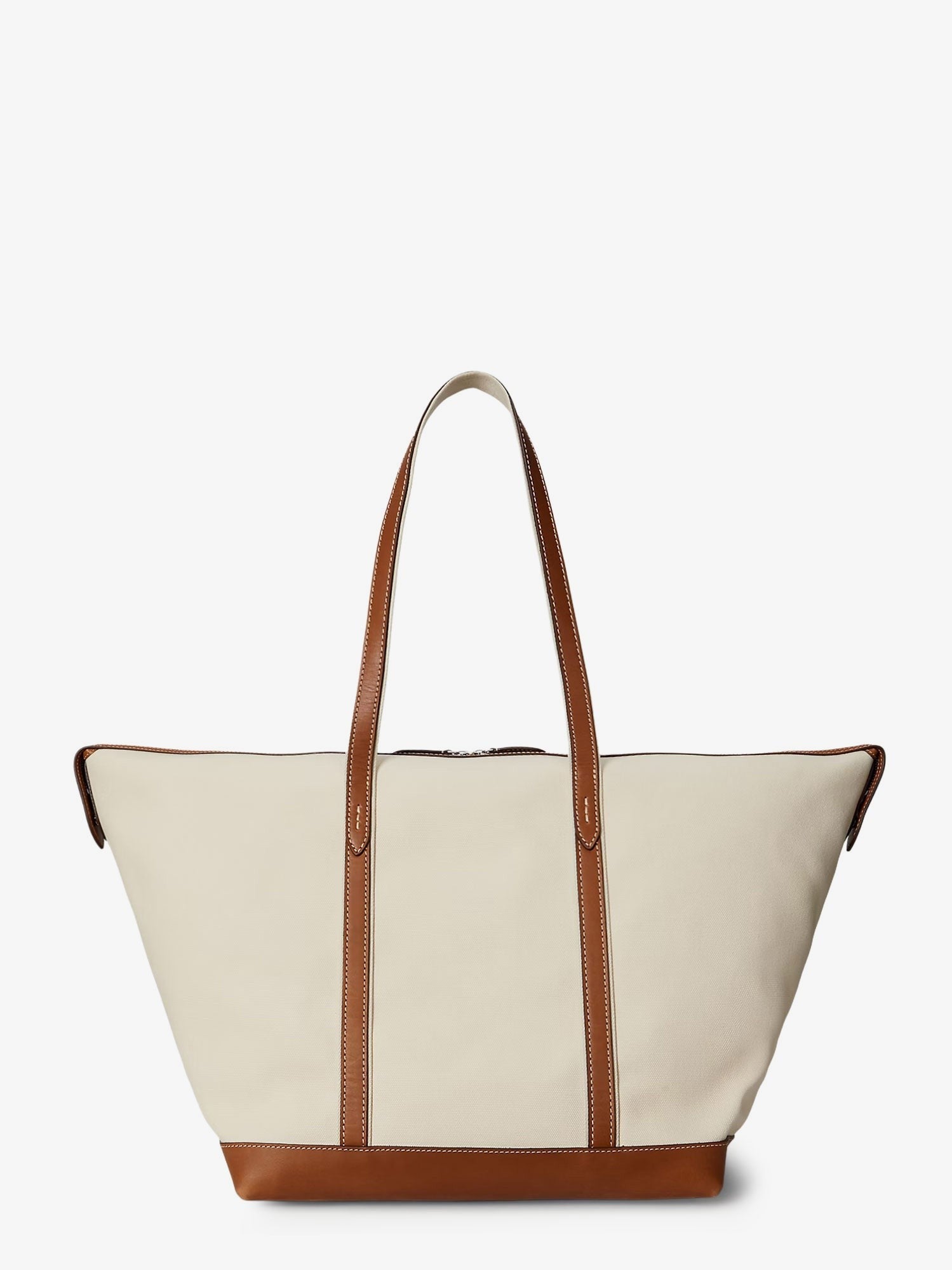 Canvas travel bag with leather profiles