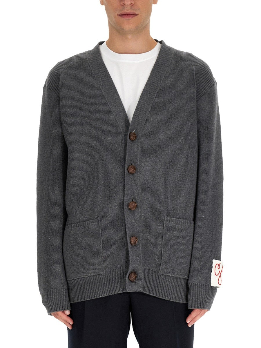 LOGO LAPEL CARDIGAN