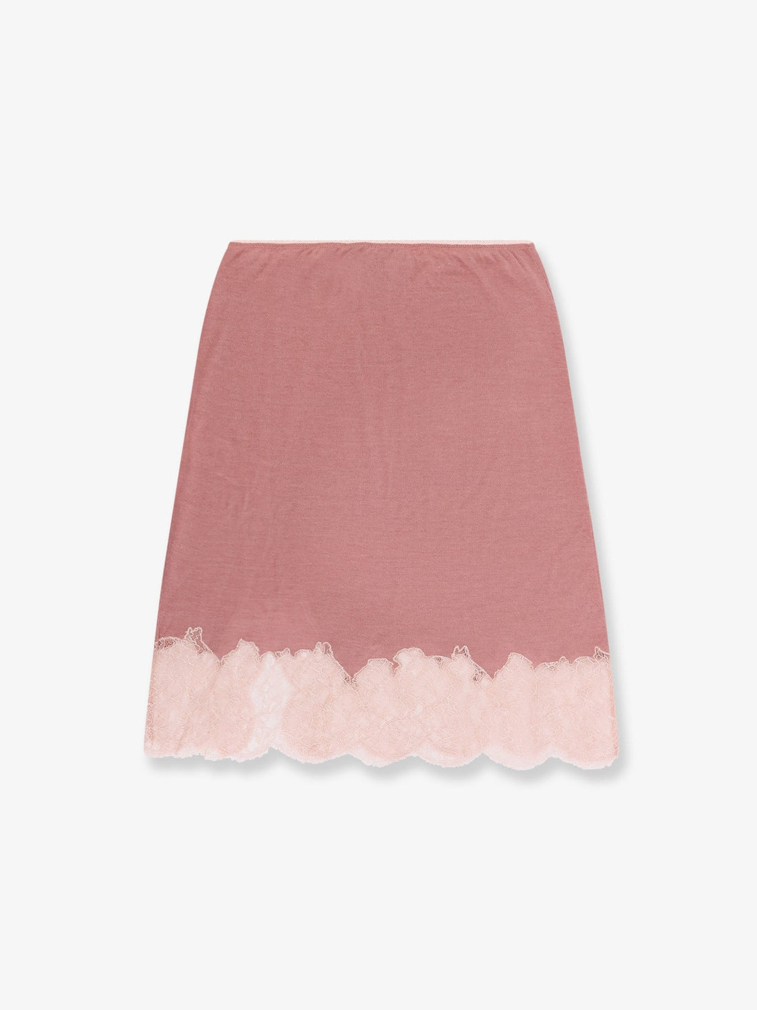 Cashmere and silk skirt with lace profiles