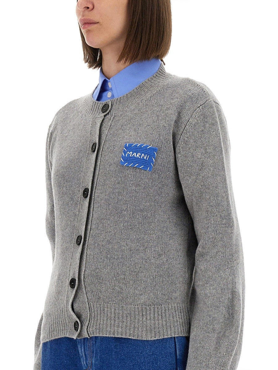 CASHMERE CARDIGAN WITH LOGO
