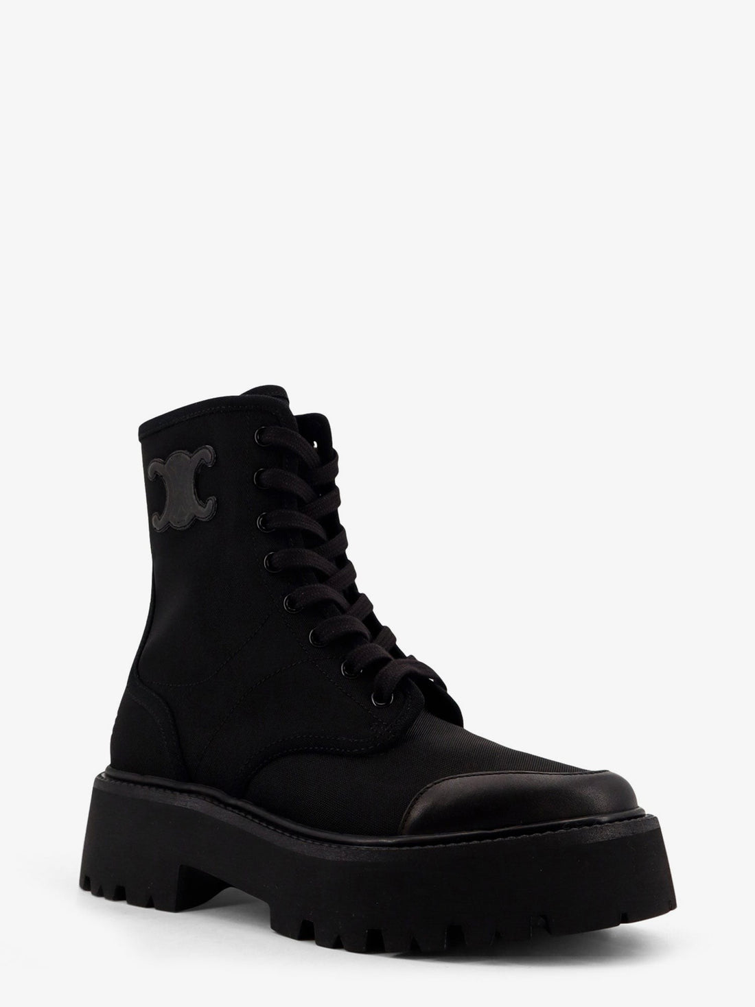 Celine Bulky nylon and leather ankle boots