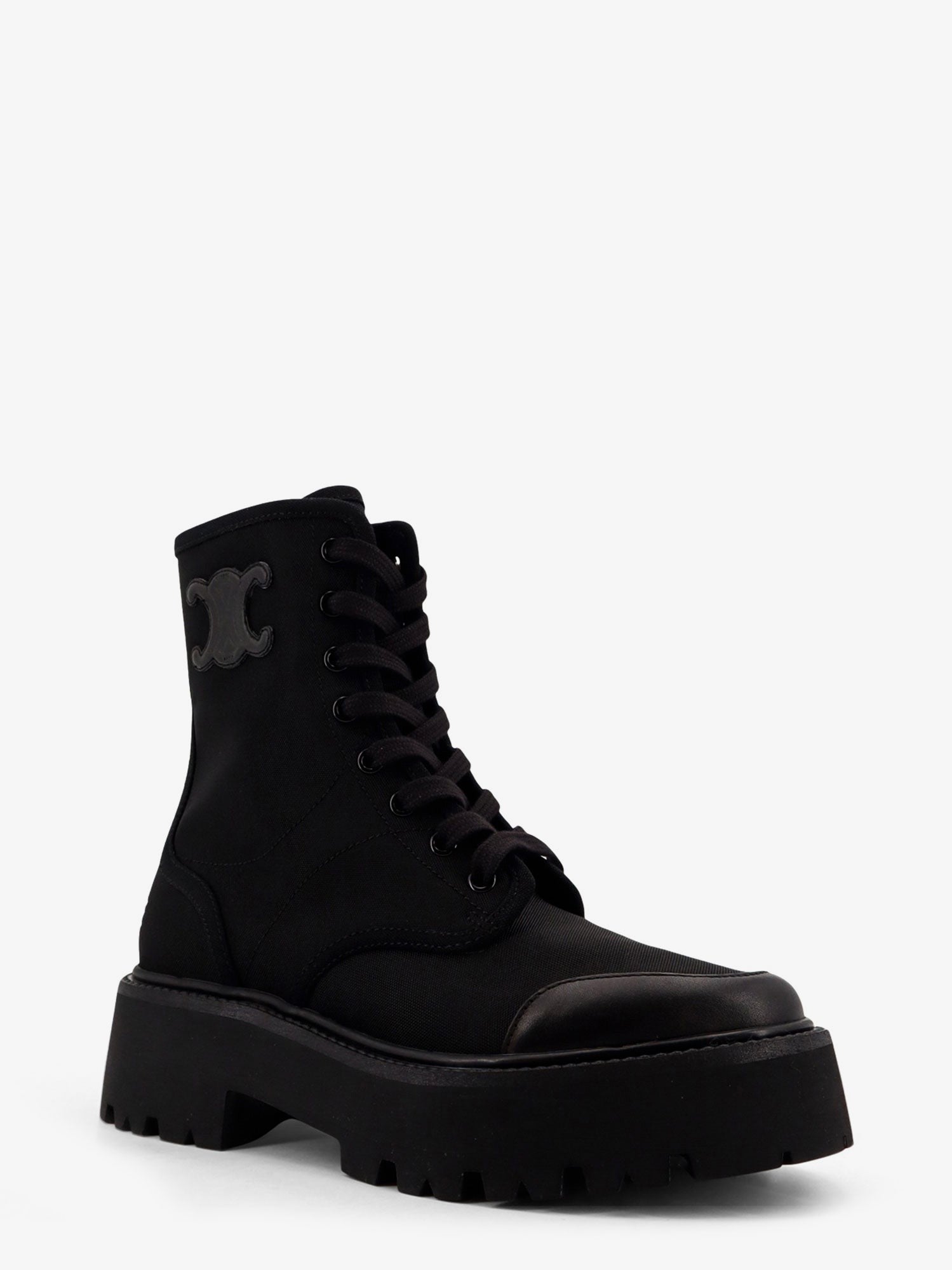 Celine Bulky nylon and leather ankle boots