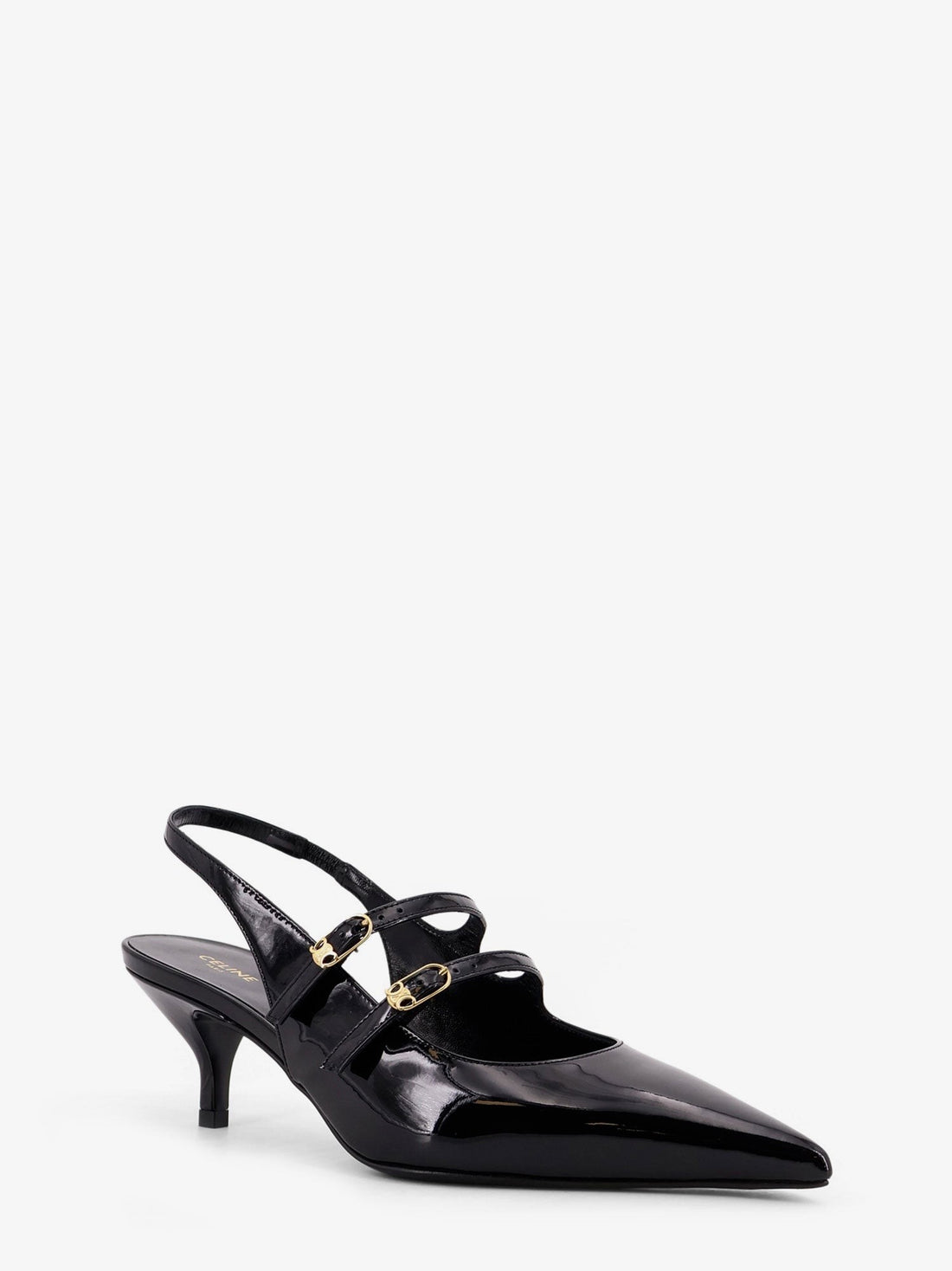Celine Judy patent leather slingback pumps