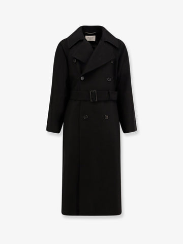 Certified wool coat with belt
