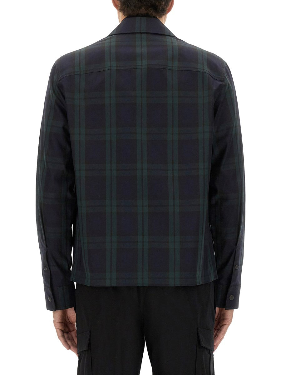 CHECKED COTTON GABARINE SHIRT JACKET