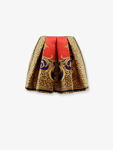 Cheetah Barocco silk duchesse skirt
