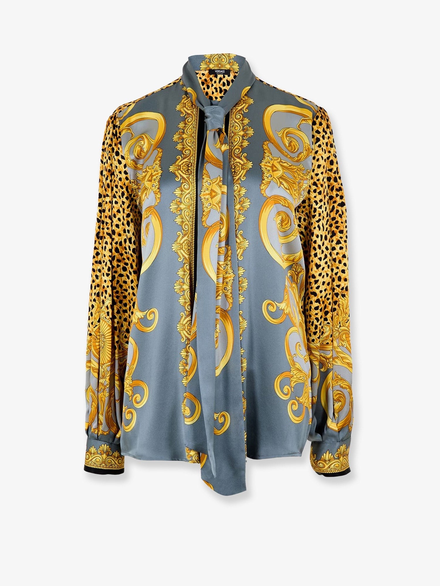 Cheetah Foulard Lavallière silk shirt