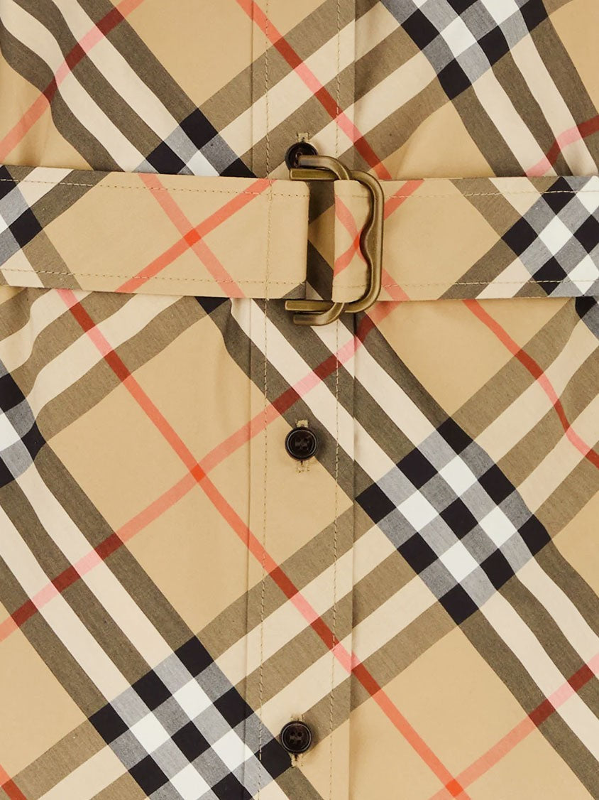 Chemisier cotton dress with Check print