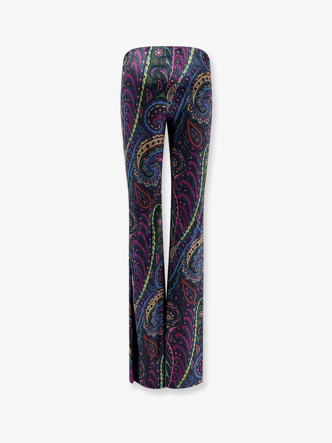 Chenille trousers with multicolor print