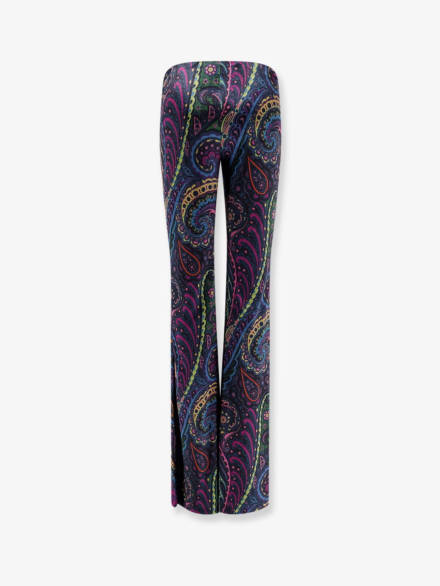 Chenille trousers with multicolor print