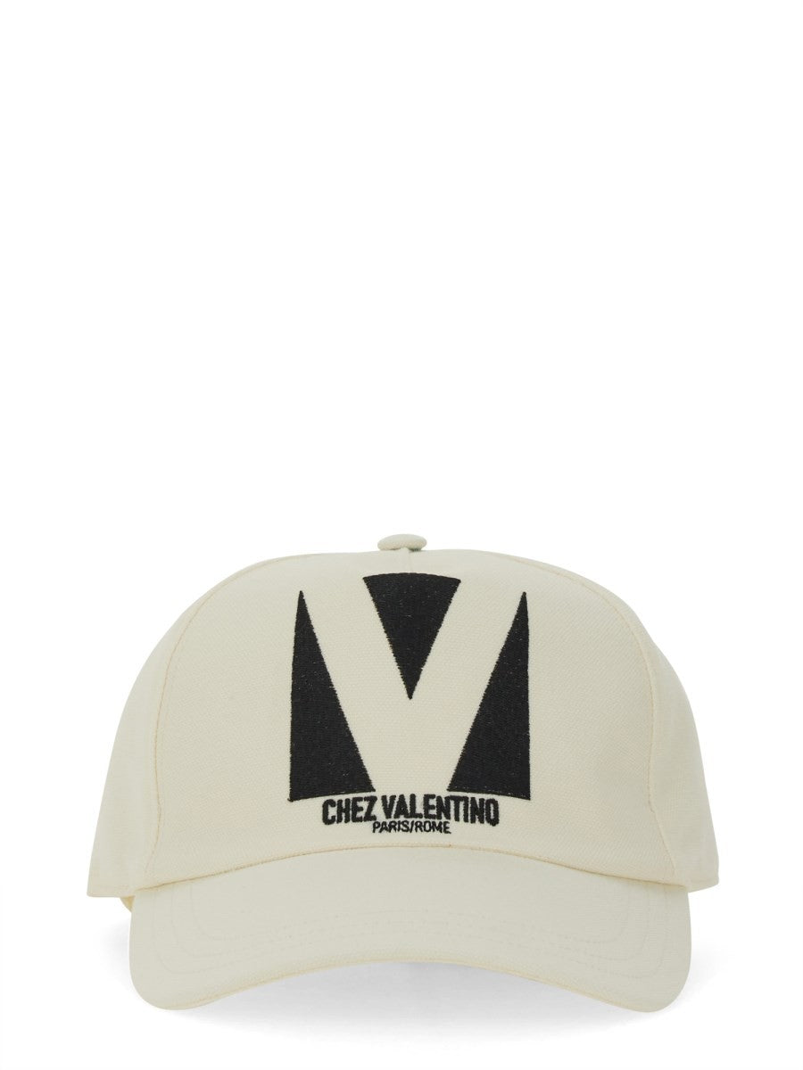 "CHEZ VALENTINO" EMBROIDERED BASEBALL CAP