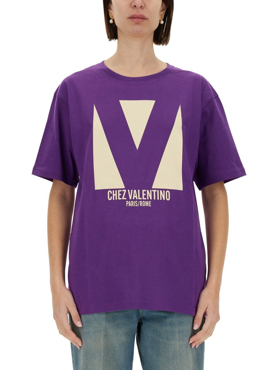 "CHEZ VALENTINO" PRINT T-SHIRT