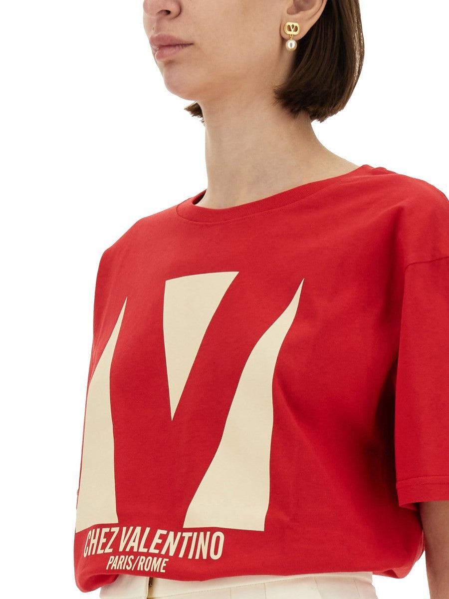 "CHEZ VALENTINO" PRINT T-SHIRT