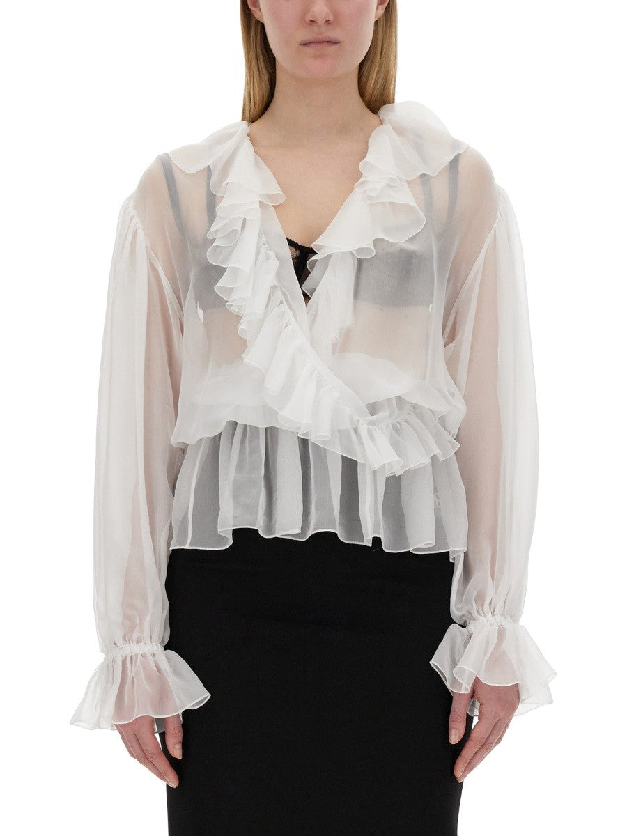 CHIFFON BLOUSE WITH RUFFLES