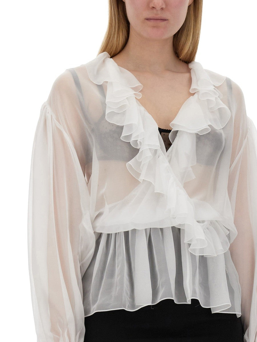 CHIFFON BLOUSE WITH RUFFLES